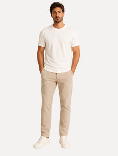 Camiseta Dudalina Masculina Regular Relevo Off White