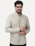 Camisa Calvin Klein Jeans Masculina Regular Oxford Leve Logo Cáqui Claro