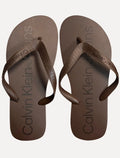 Chinelo Calvin Klein Jeans Silk Blue Logo Básico Marrom