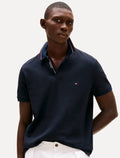 Polo Tommy Hilfiger Masculina Regular Placket Interest Azul Marinho