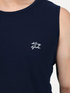 Regata King & Joe Masculina Logomania Malha Signature Azul Marinho