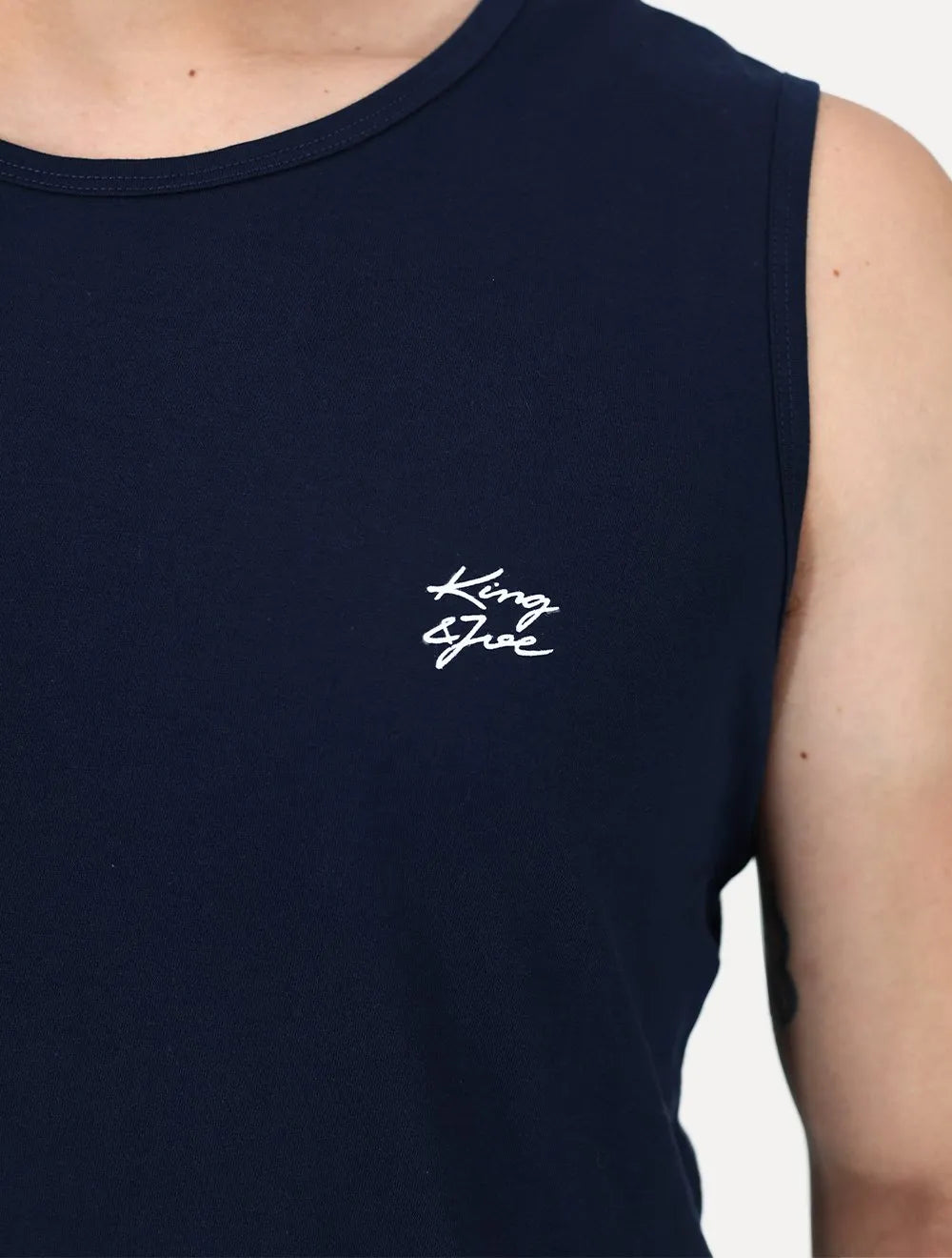 Regata King & Joe Masculina Logomania Malha Signature Azul Marinho