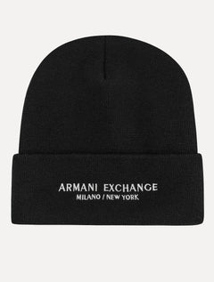 Gorro Armani Exchange Tricô Essential Name Embroidery Preto