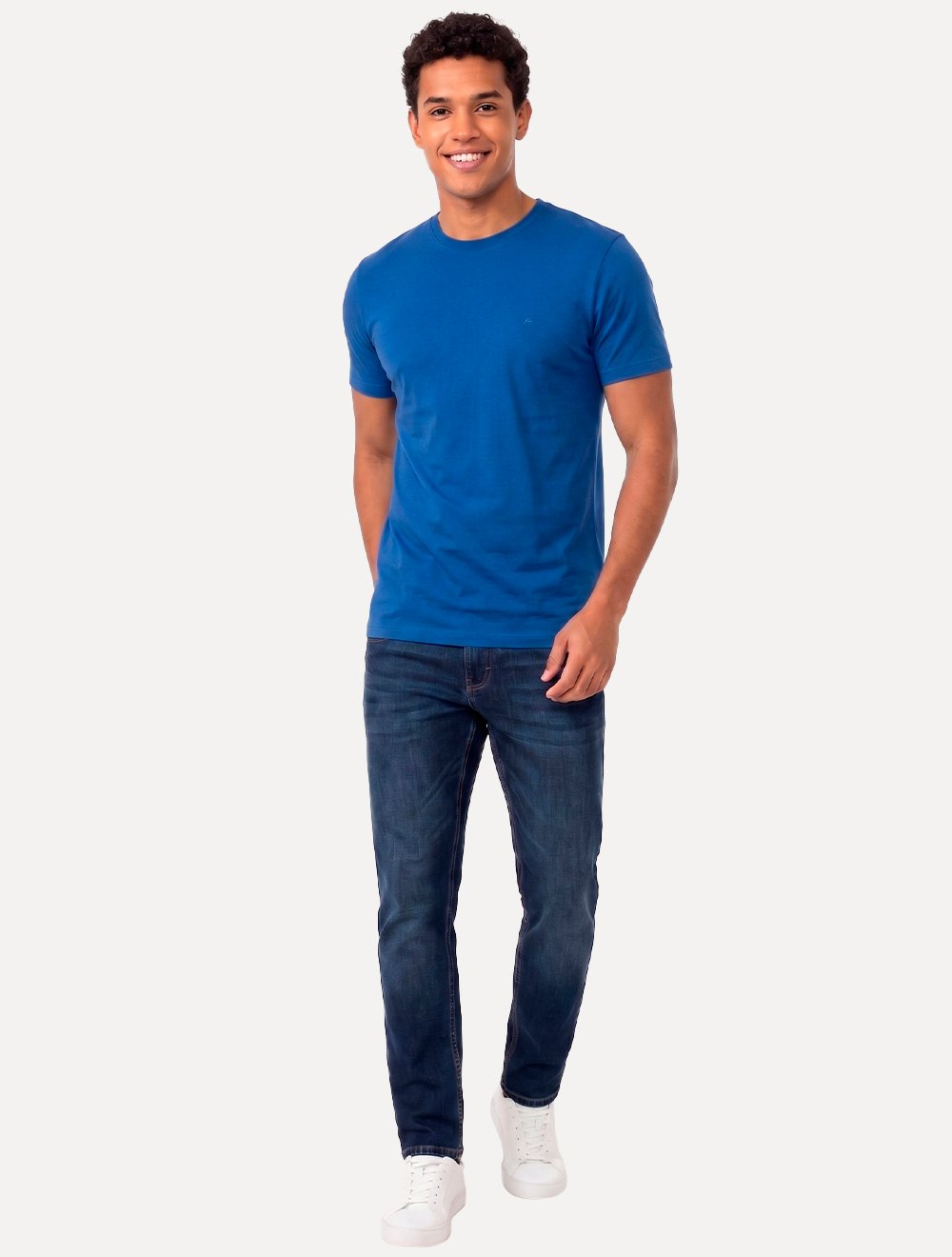 Camiseta Aramis Masculina Basic Lisa Mono Icon Azul
