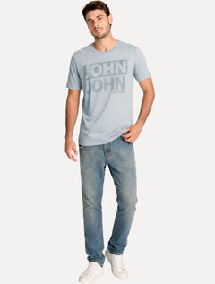 Camiseta John John Masculina Regular Fit Fall Azul Claro