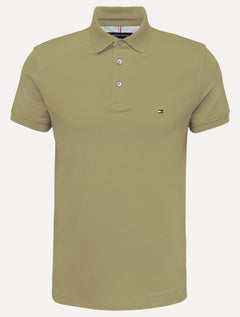 Polo Tommy Hilfiger Masculina Slim Piquet 1985 Verde Musgo