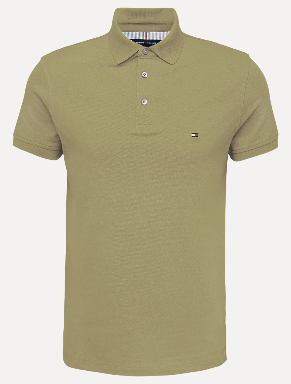 Polo Tommy Hilfiger Masculina Slim Piquet 1985 Verde Musgo