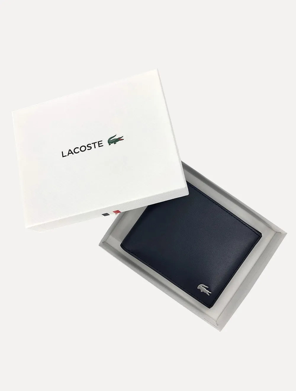 Carteira Lacoste Masculina Couro Classic Billfold Noir Azul Marinho