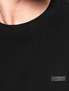 Camiseta Calvin Klein Masculina Piquet Rubber Patch Mono Logo Preta