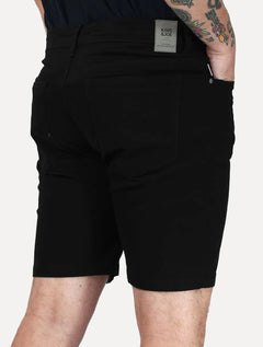 Bermuda King & Joe Masculina Slim Sarja 2X1 Five Pockets Preto