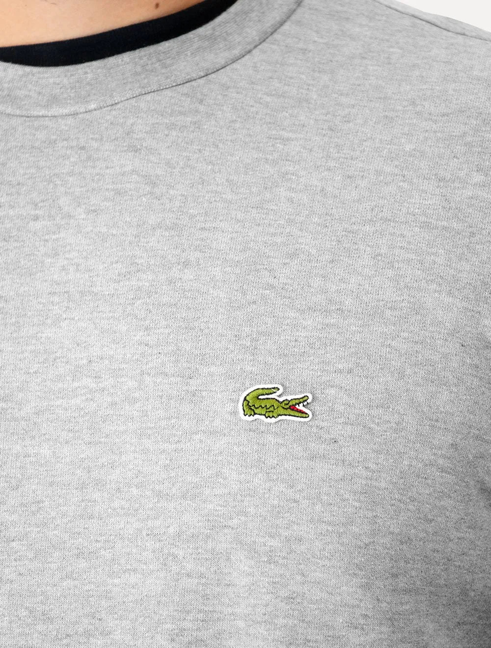 Moletom Lacoste Masculino Crewneck Croco Cinza Mescla