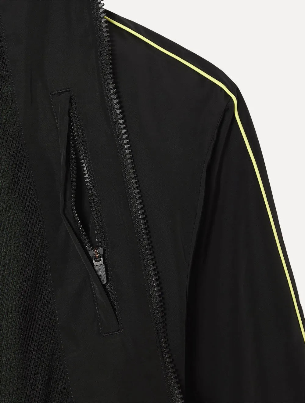 Jaqueta Lacoste Masculina Contrast Details Water-Resistant Zip-Up Preta