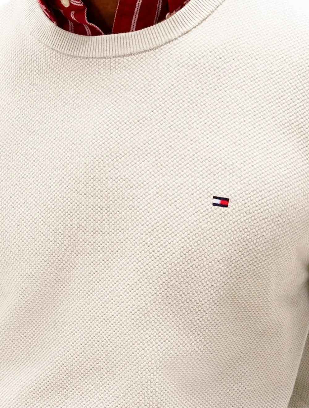 Suéter Tommy Hilfiger Masculino Essential C-Neck Structured Off White