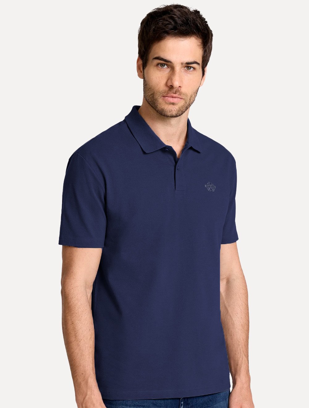 Polo John John Masculina Light Transfer Azul Marinho 