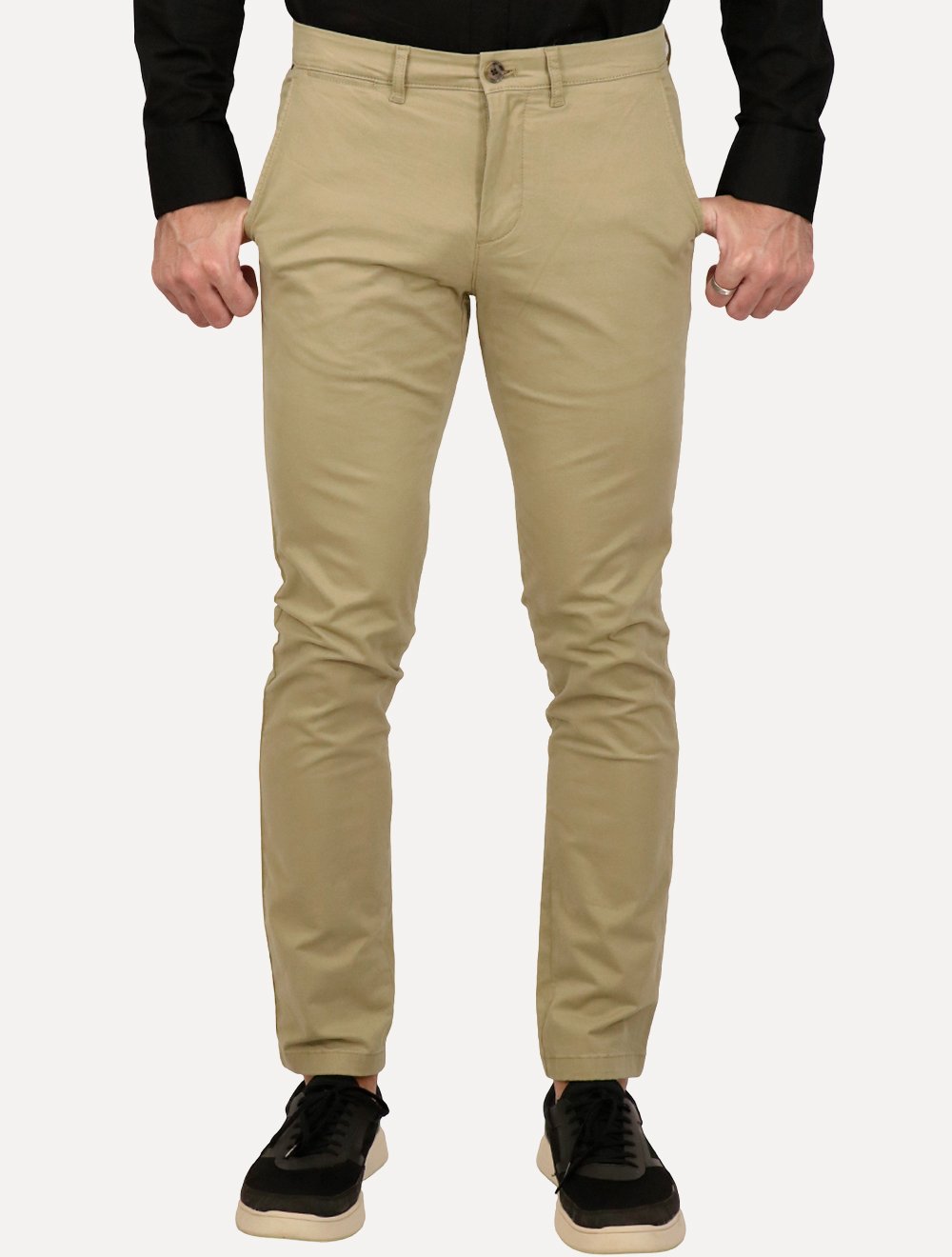 Calça Tommy Hilfiger Masculina Slim Bleeker THFlex Chino Stretch Cáqui