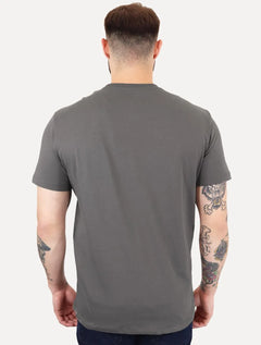 Camiseta Armani Exchange Masculina Regular AX Frontal Dark Logo Cinza Escuro