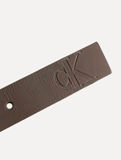 Cinto Calvin Klein Masculino Couro Queima CK Marrom