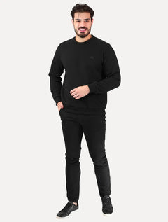 Blusão King & Joe Masculino Moletom Crewneck Logo Peito Preto
