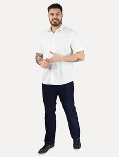 Camisa Calvin Klein Masculina Manga Curta Basica Cotton Branca