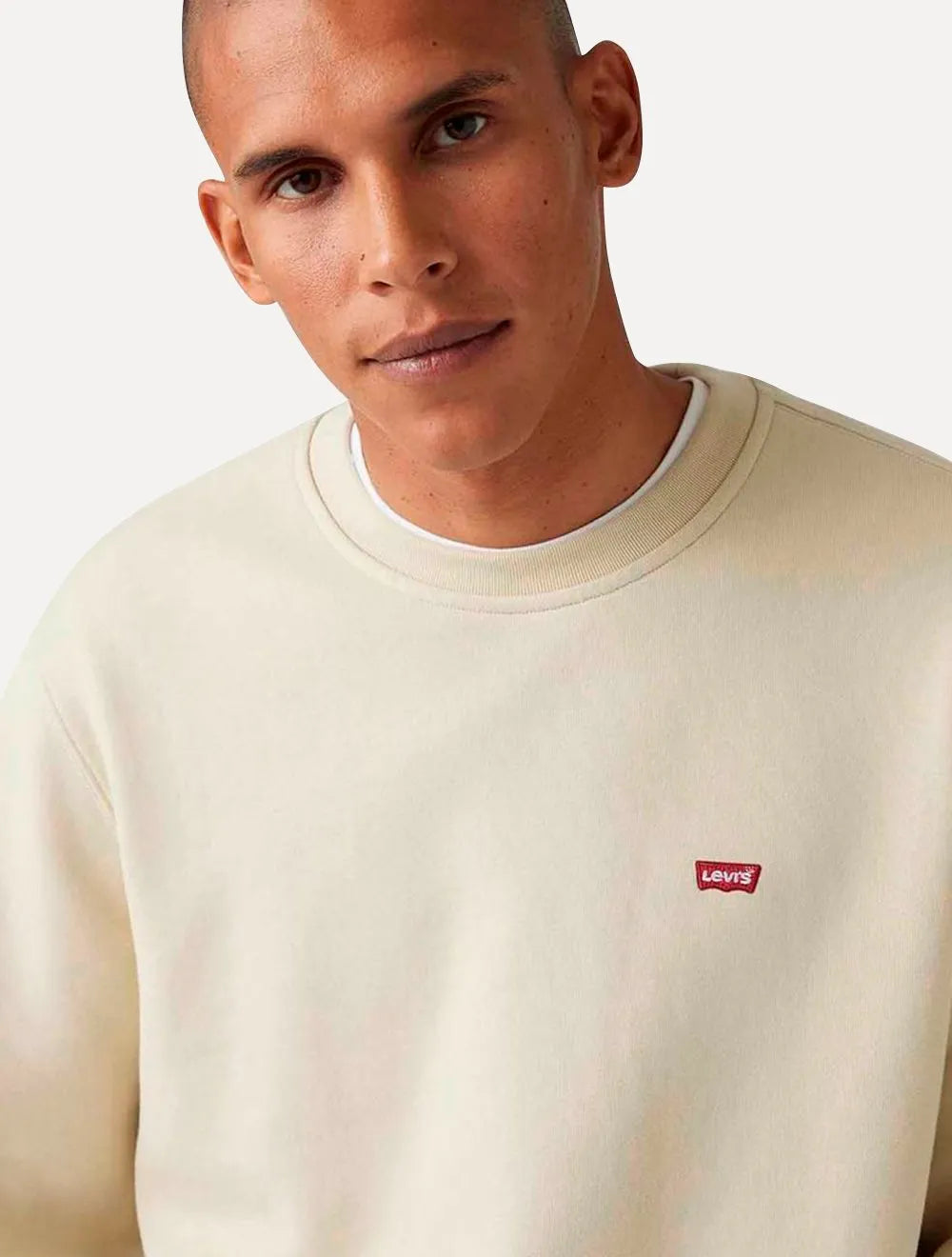 Moletom Levis Masculino Crewneck Original Housemark Cáqui Claro