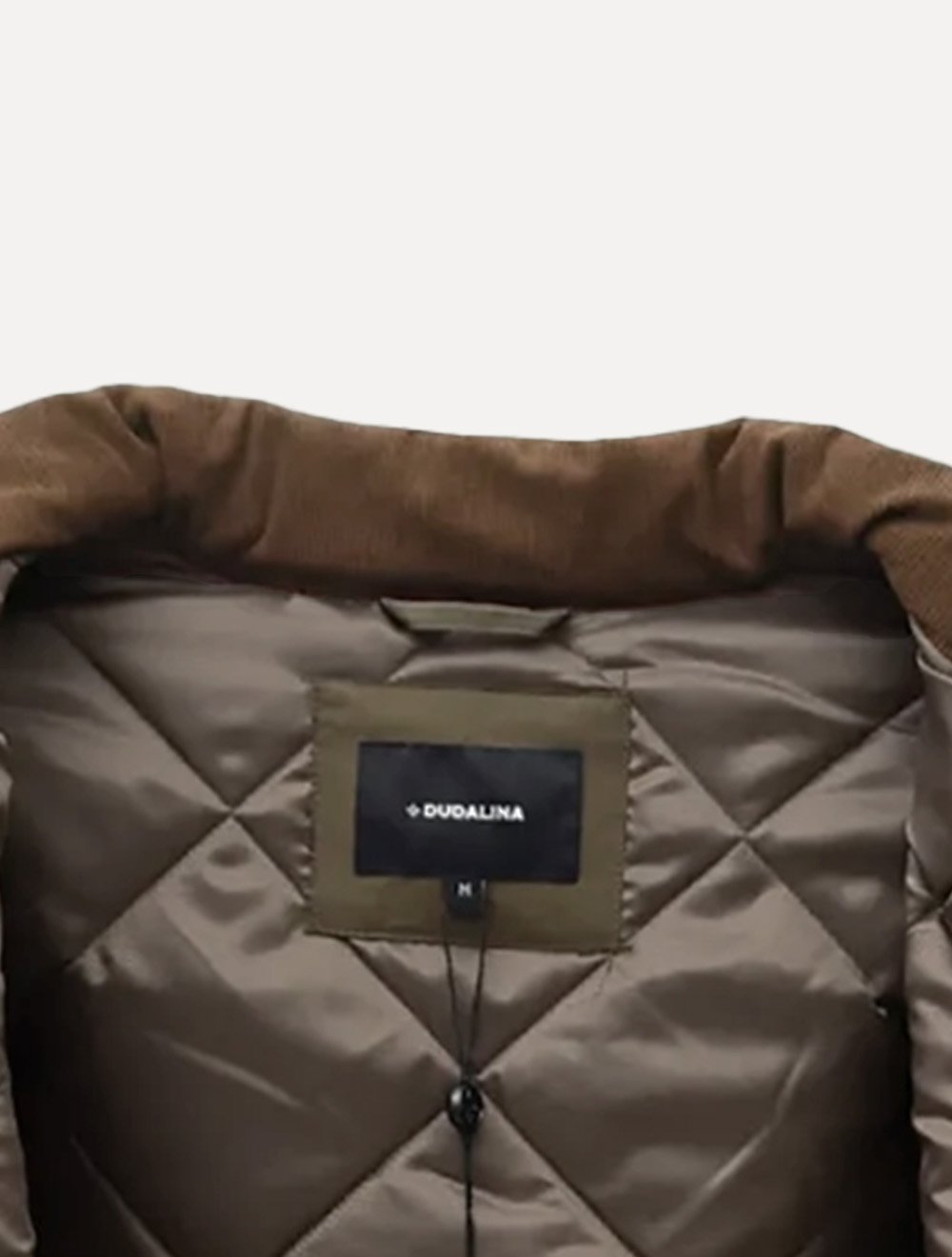 Jaqueta Dudalina Masculina Nylon Leve Matelasse Marrom