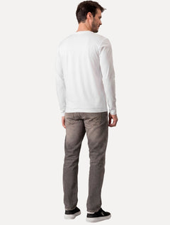 Camiseta Calvin Klein Masculina Meia Malha CK Signature Branca