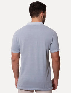 Polo Nautica Masculina Piquet Laundry Stoned Azul Médio