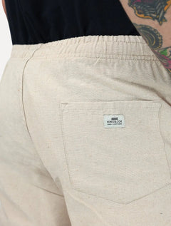 Short King & Joe Masculina Tradicional Casual Linho Areia