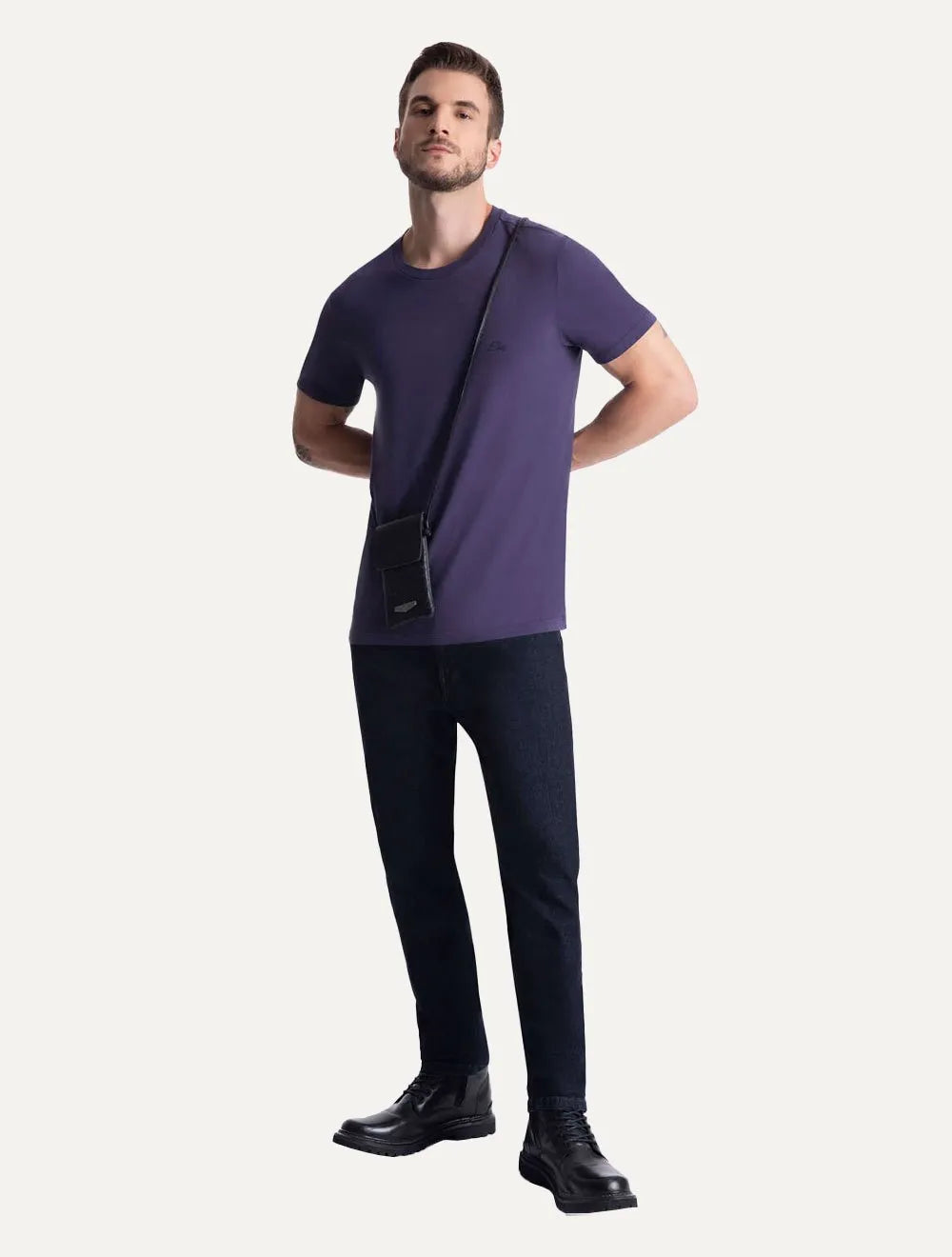 Camiseta Ellus Masculina Cotton Fine Aquarela Classic Roxa