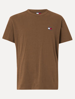 Camiseta Tommy Hilfiger Masculina Regular Badge Logo Tee Marrom