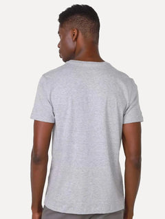 Camiseta Aramis Masculina Malha Fio a Fio Cinza Mescla