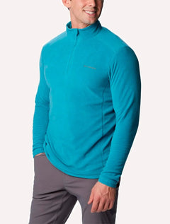 Blusa Columbia Masculina Klamath Range II Half Zip Azul Turquesa