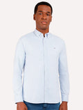 Camisa Aramis Masculina Slim Oxford Button Down Azul Mescla