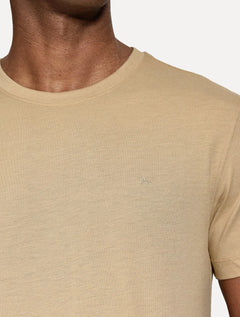 Camiseta Aramis Masculina Basic Lisa Mono Icon Areia Mescla