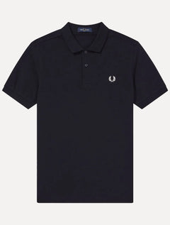 Polo Fred Perry Masculina Regular Piquet Plain Logo Azul Marinho