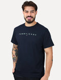 Camiseta Tommy Jeans Masculina Core Linear Green Logo Azul Marinho