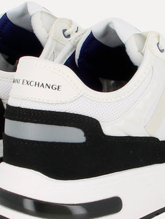 Tênis Armani Exchange Masculino Sneaker AX Maxi Logo Off White/Black