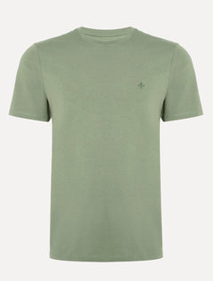 Camiseta Dudalina Masculina Essentials Modal Logo Verde Oliva