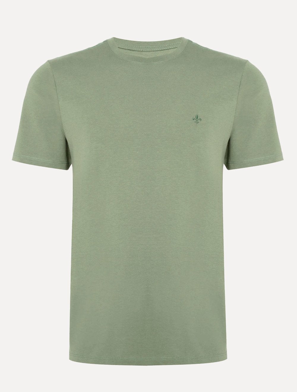 Camiseta Dudalina Masculina Essentials Modal Logo Verde Oliva