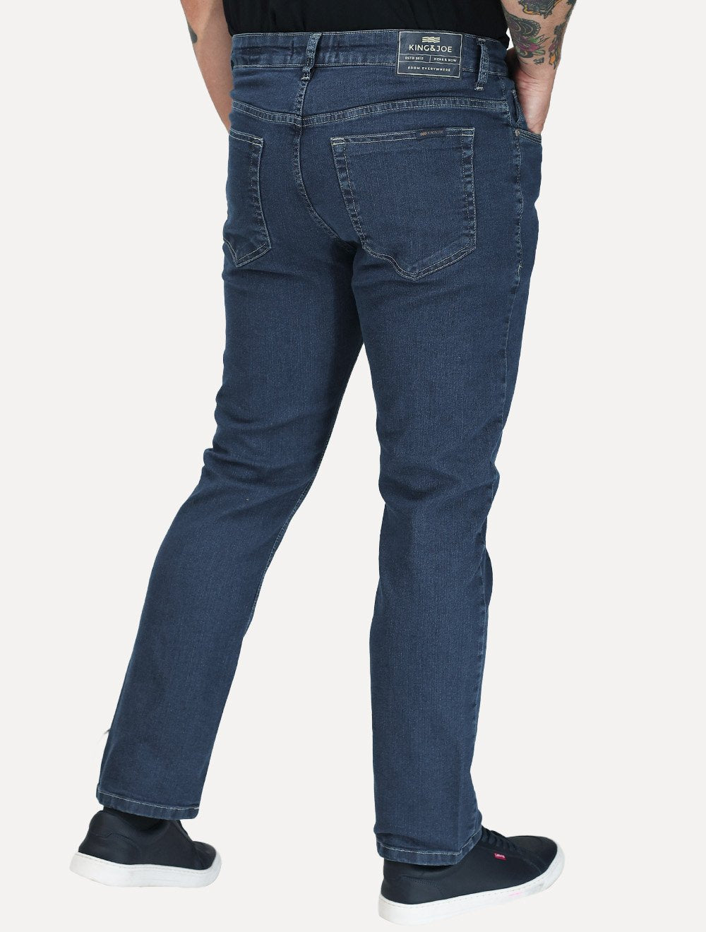 Calça King & Joe Jeans Masculina Regular Smoke Black Azul Marinho