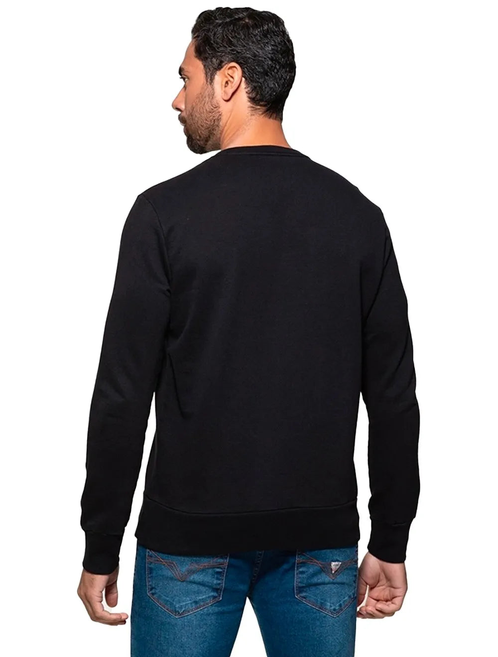 Moletom Guess Masculino Crewneck Triangle Logo Preto