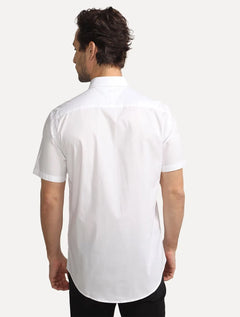 Camisa Tommy Hilfiger Masculina Manga Curta Regular Pocket Poplin Branca