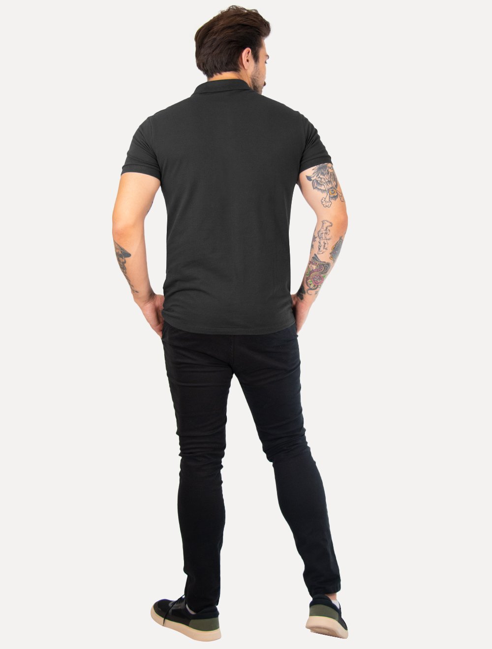 Polo Colcci Masculina Piquet Orange Logo Chumbo