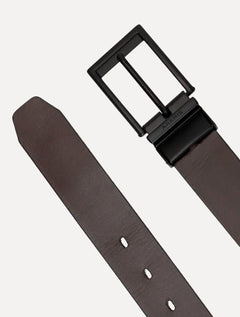 Cinto Aramis Masculino Couro Dupla Face EntWine Preto/Café