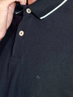 Polo Aramis Masculina Piquet Off Friso Azul Marinho