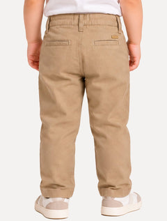 Calça Reserva Infantil Linho Mini Casual Marrom Claro
