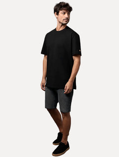 Camiseta Calvin Klein Jeans Masculina Oversized Logo CK Ombro Preta