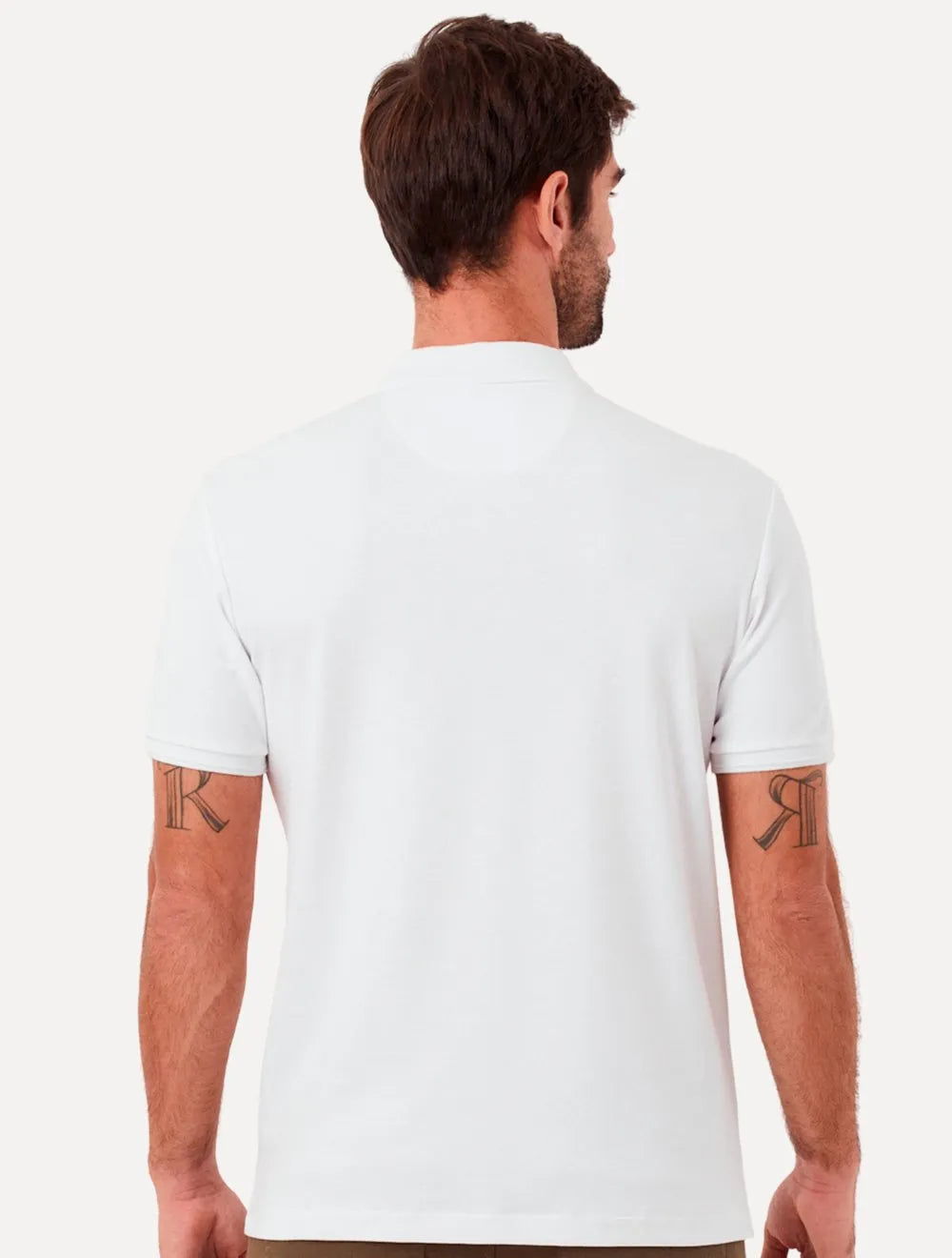 Polo Original Penguin Masculina Piquet Lisa Patch Branca