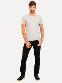Camiseta Ellus Masculina Cotton Fine Grunge Gothic Classic Cinza Claro