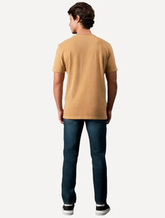 Camiseta Calvin Klein Jeans Masculina Monogram Logo Pigmento Marrom Claro